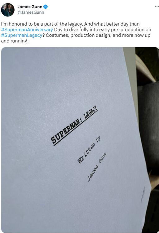 新《超人》开始制作  定档2025年7月11日上映